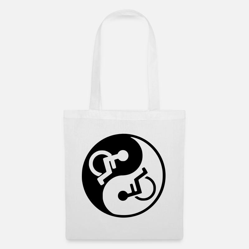 Rollstuhl Yin und Yang Rollstuhl Design * - Stoffbeutel - Weiß