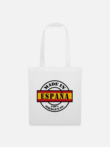 MADE IN España Spain Spanien Iberia Geschenk - Stoffbeutel - Weiß