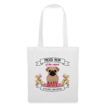 Maman de chien bébé cool proverbes chien mobylette mignon - Sac en tissu - blanc - Devant