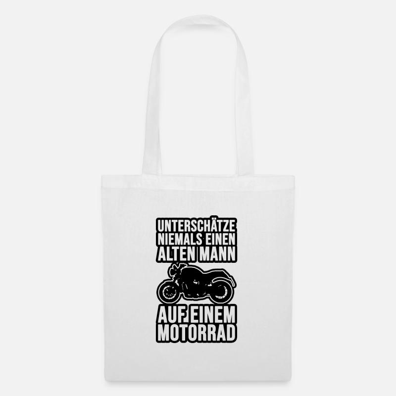 Never underestimate an old man with a motorcycle - Tote Bag - white