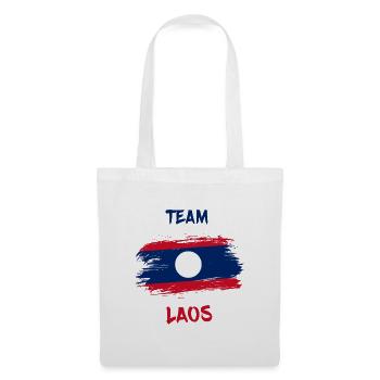 Team Laos Flaggen Design / Geschenk - Stoffbeutel - Weiß - Vorne