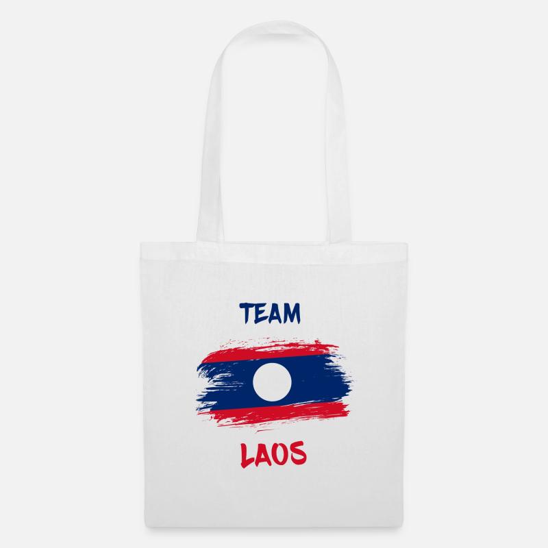 Team Laos Drapeaux Design / Cadeau - Sac en tissu - blanc