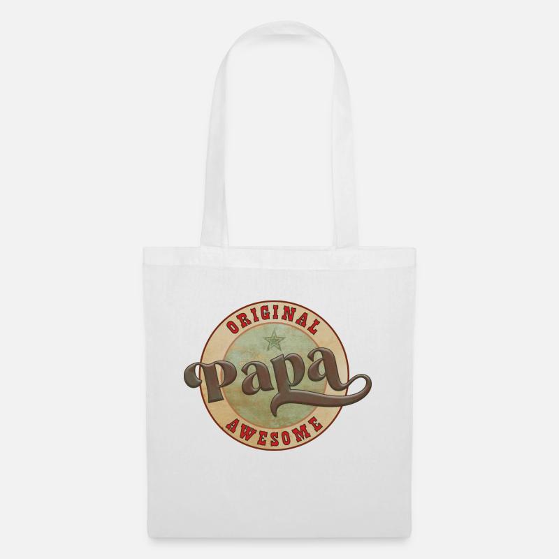 awesome Papa, Daddy, dad, Vater - Stoffbeutel - Weiß