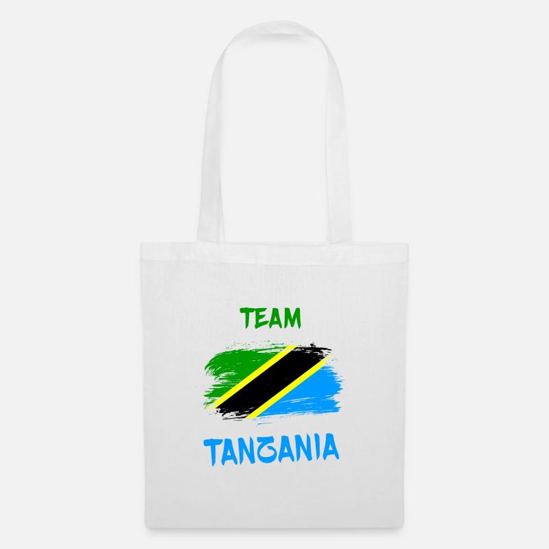 Team Tansania Flaggen Design - Stoffbeutel - Weiß