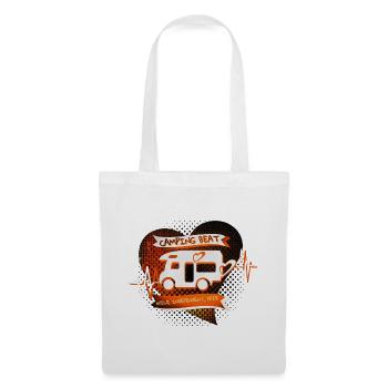 CAMPING BEAT - Herzschlag Orange Motorhome Camping - Tote Bag - white - Front