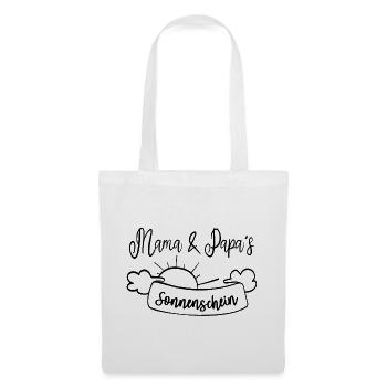 Mama und Papas Sonnenschein, Eltern Kind Liebe - Stoffbeutel - Weiß - Vorne