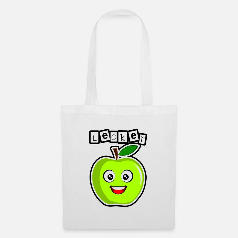 Lecker grüner Apfel - Stoffbeutel - Weiß