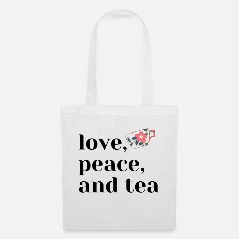 love peace and tea - Stoffbeutel - Weiß