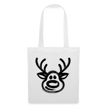 Christmas reindeer face deer - Tote Bag - white - Front