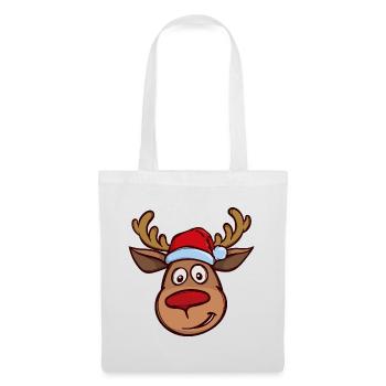 Noël renne visage - Sac en tissu - blanc - Devant