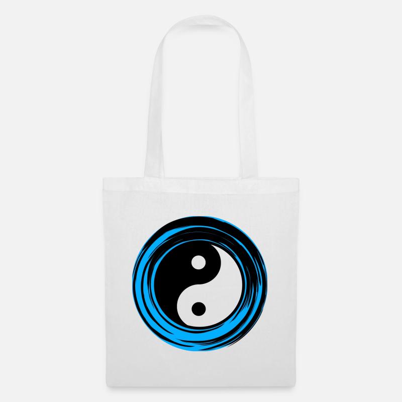 Yin-Yang Blau - Stoffbeutel - Weiß