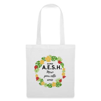 Super aesh Merci pour cette année fleur vacances - Sac en tissu - blanc - Devant