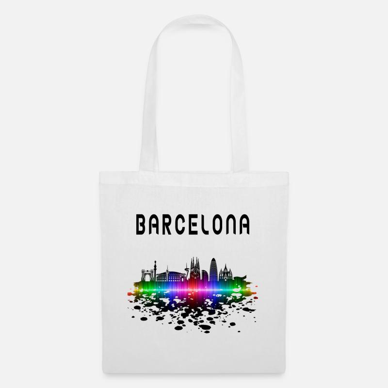 Barcelona Skyline Splash Design / Geschenk - Stoffbeutel - Weiß