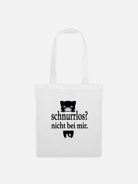 Schnurrlos?nicht mit mir. - Stoffbeutel - Weiß
