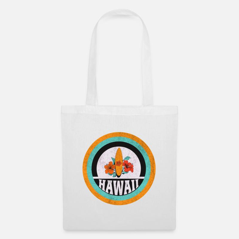 Hawaii Surf Vintage Design - Stoffbeutel - Weiß