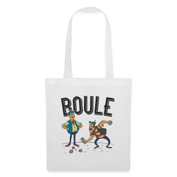 Pétanque deux joueurs avec boules de pétanque boules - Sac en tissu - blanc - Devant