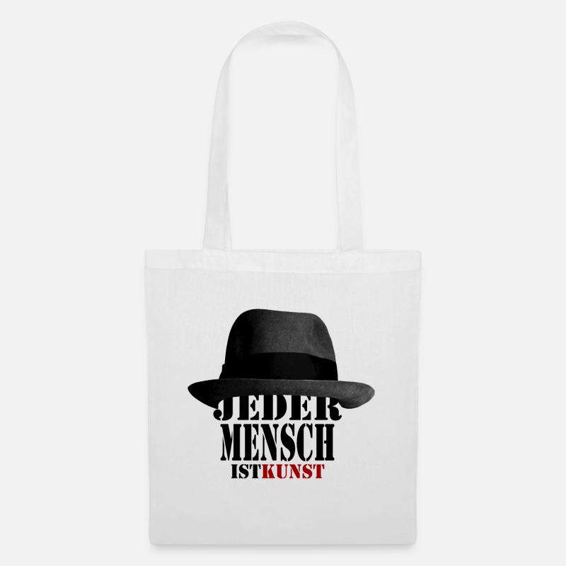 Jeder Mensch ist Kunst | Beuys Hut - Stoffbeutel - Weiß
