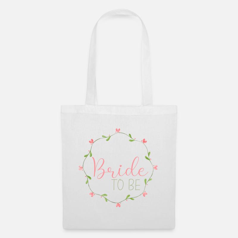 Süße Blüten - Bride to be - Stoffbeutel - Weiß