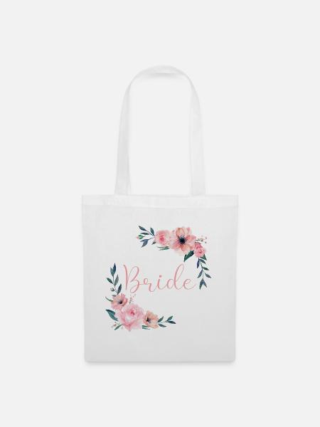 Rose Frame - Novia - Bolsa de tela - blanco