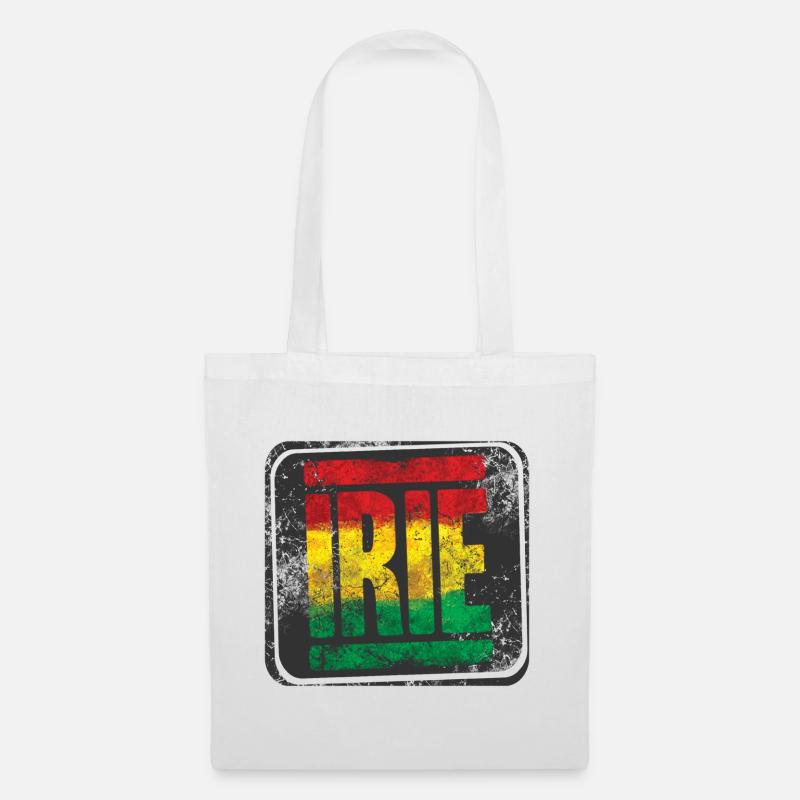 Authentisches Rasta-Design mit Farbverlauf - Stoffbeutel - Weiß