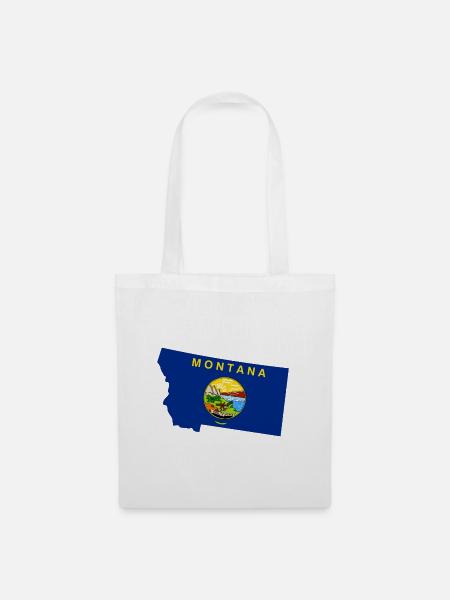 Montana USA State Montana Flagge Karte - Stoffbeutel - Weiß