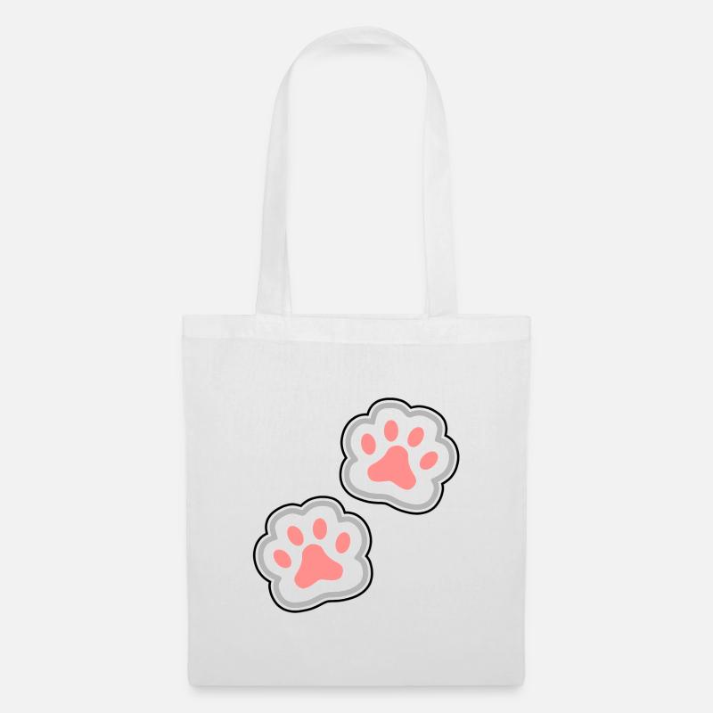Pfoten Katze Hund - Stoffbeutel - Weiß