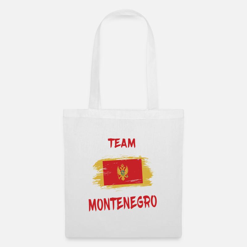 Team Montenegro Flaggen Design / Geschenkidee - Stoffbeutel - Weiß