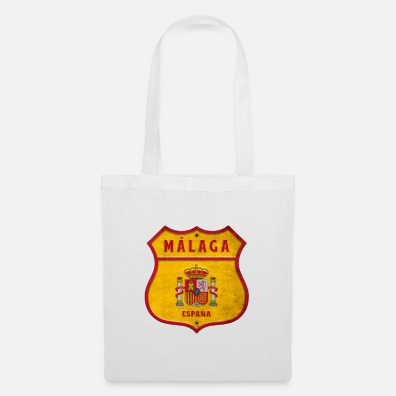 Malaga Spanien Wappen Design - Stoffbeutel - Weiß