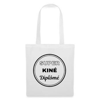 super kiné diplômé badge kinésithérapeute - Sac en tissu - blanc - Devant
