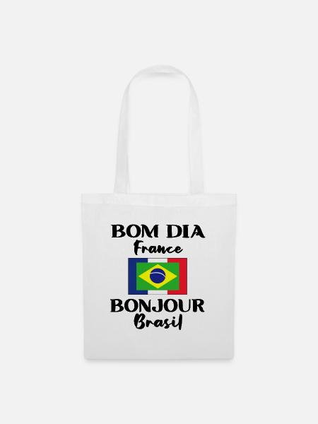 Brasilien Frankreich Flagge Brasilianer Geschenk - Stoffbeutel - Weiß