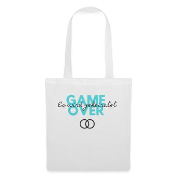 Game Over - Es wird geheiratet | Polterabend, JGA - Stoffbeutel - Weiß - Vorne
