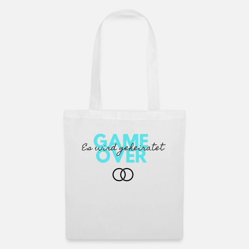 Game Over - Es wird geheiratet | Polterabend, JGA - Stoffbeutel - Weiß