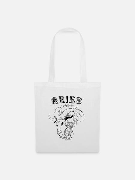 Aries Sternzeichen Widder - Stoffbeutel - Weiß