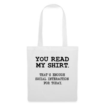 Funny saying funny social interaction people - Tote Bag - white - Front