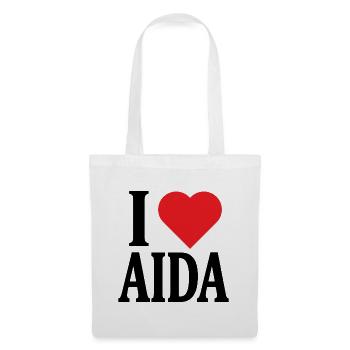 T-Shirt Ich liebe Aida T-Shirt Geschenkidee - Stoffbeutel - Weiß - Vorne