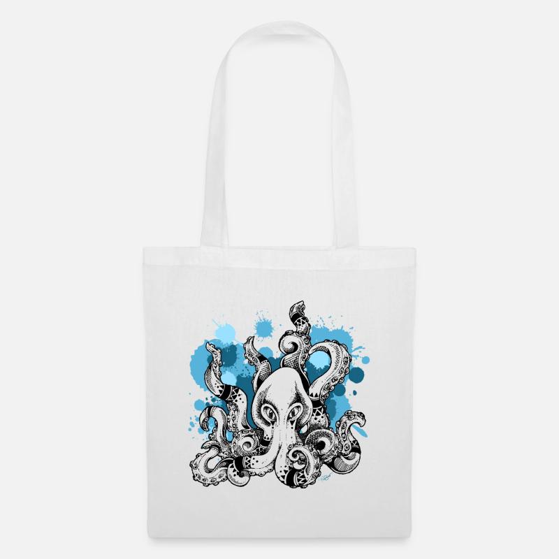 Kraken | Oktopus | Seefahrt | Abenteuer - Stoffbeutel - Weiß