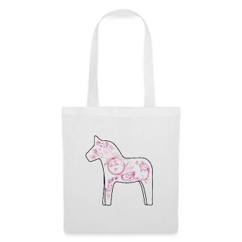 Dala Pferd Pink - Stoffbeutel - Weiß - Vorne