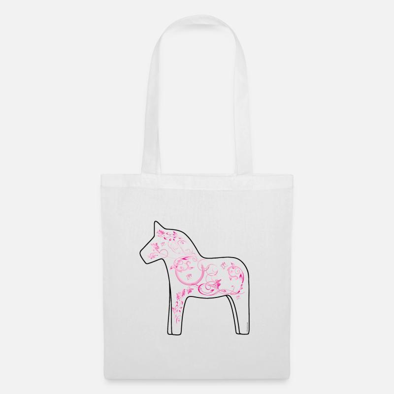 Dala Cheval Rose - Sac en tissu - blanc