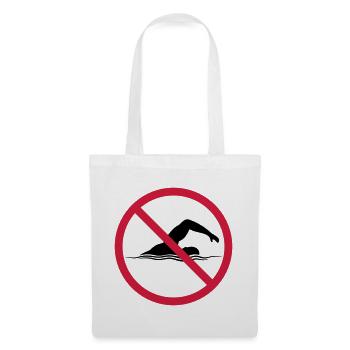 Verboten Schild Schwimmen - Stoffbeutel - Weiß - Vorne