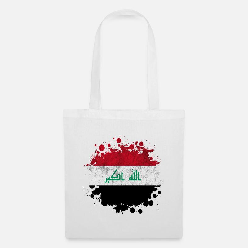 Irak Splash Flaggen Design - Stoffbeutel - Weiß