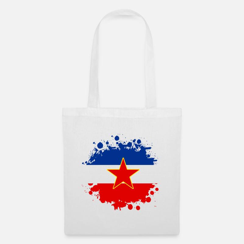 Jugoslavia Bandiere Klecks Design - Borsa di stoffa - bianco