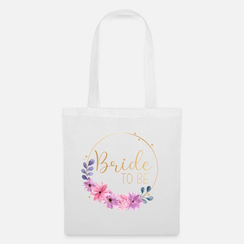 Rosa Blumen Hochzeit - Bride to be - Stoffbeutel - Weiß