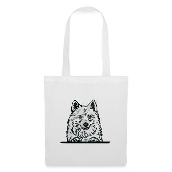 Japanese Spitz Dog for Peeking Dog Lovers - Tote Bag - white - Front