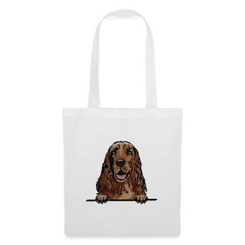 Irischer Setter Dog für Peeking Dog Lovers - Stoffbeutel - Weiß - Vorne
