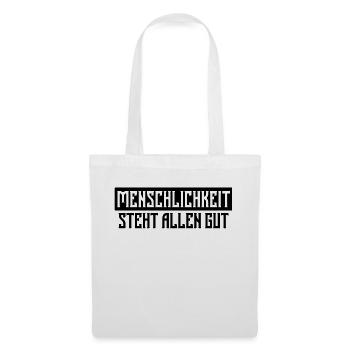 Menschlichkeit Statement Liebe Frieden Freiheit - Stoffbeutel - Weiß - Vorne