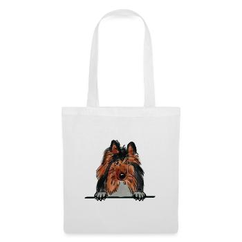Rough Collie Dog for Peeking Dog Lovers - Tote Bag - white - Front
