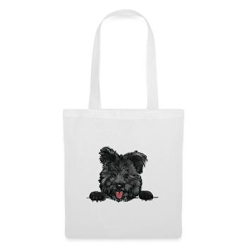 Pumi Hund für Peeking Dog Lovers - Stoffbeutel - Weiß - Vorne