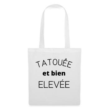 tatouée et bien élevée - Sac en tissu - blanc - Devant