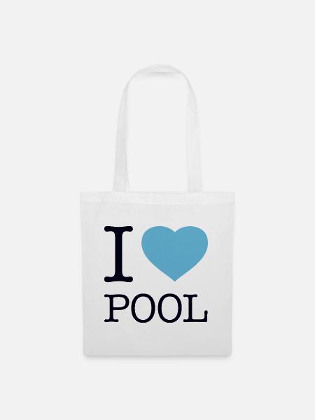 I LOVE POOL - Stoffbeutel - Weiß