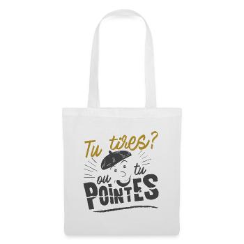 Tu tires, ou tu pointes ? joueur de pétanque - Sac en tissu - blanc - Devant